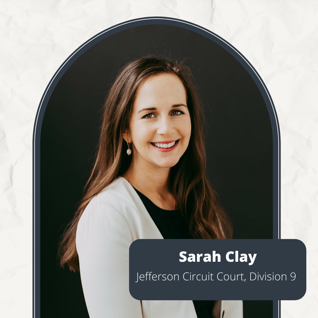 CBJLouisville's tweet photo. Meet CBJ’s endorsement for the Jefferson Circuit Court, Division 9 - Sarah Clay

Learn more about Sarah Clay and our other endorsements at https://t.co/YJA6sh7s6b (linked in bio) https://t.co/TyeIseSv0f