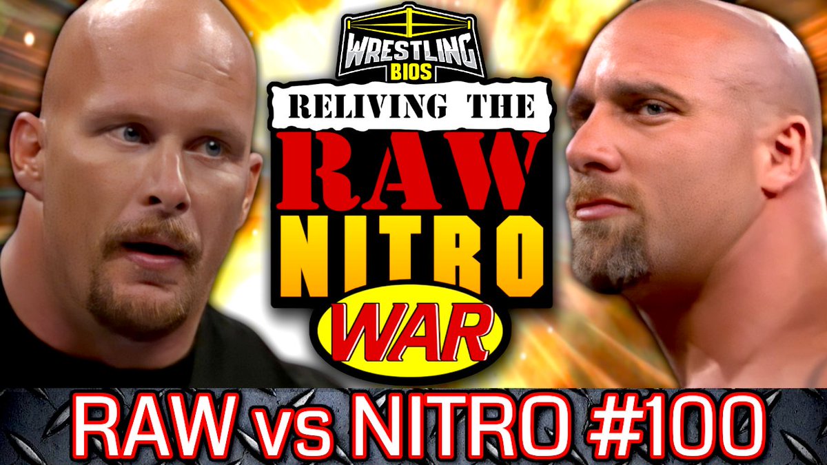 WrestlingBios's tweet photo. Just finished putting this together, feeling relieved (though that's thanks to Alex Wright).

Incredible how it worked out; both Raw &amp; Nitro had pretty significant shows for the 100th episode of Reliving The War. Looking forward to sharing this one with you guys on Thursday. https://t.co/ves5N9VVNy