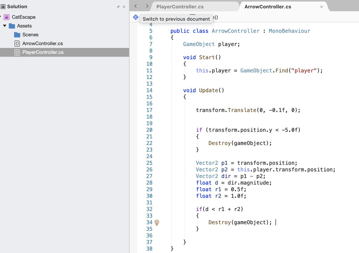 Nicole_2525888's tweet photo. Day 82 #100DaysOfCode / unity2D&amp;C# /CatEscape
Constructs a new vector with given p1, p2 components.
#unity #CodeNewbie #vector2 #magnitude #unityの教科書 https://t.co/kS91eWRlsa
