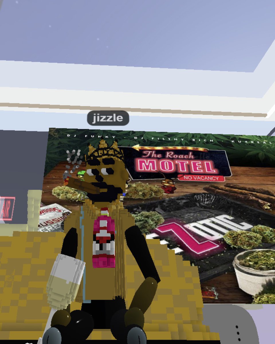 _Kingofcontent_'s tweet photo. Just rolled up on the third floor of The Roach Motel listening to some live streaming radio. @roachmotelnft 
.
.
#Cryptovoxels #Metaverse #Crypto #NFTCommunity #DigitalAssets https://t.co/B50rnKMlJJ