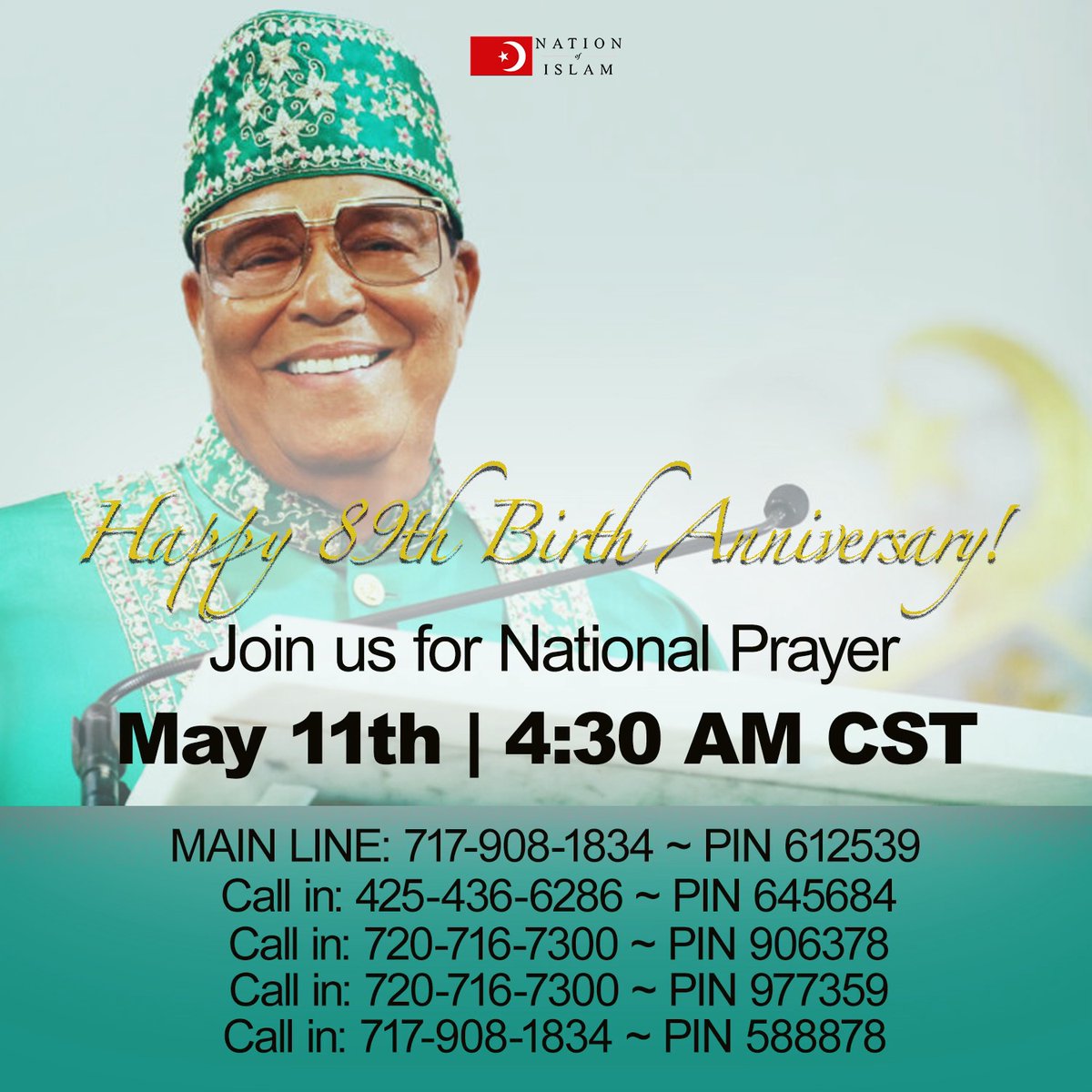minishmael's tweet image. The Honorable Minister Louis Farrakhan has given Life to millions! Join us tomorrow as we thank almighty God, Allah, for granting him another year as we honor his 89th Birth Anniversary with National Prayer! 🤲🏾 

#NationalPrayer #Farrakhan #Anniversary #Birthday #WeAreFarrakhan