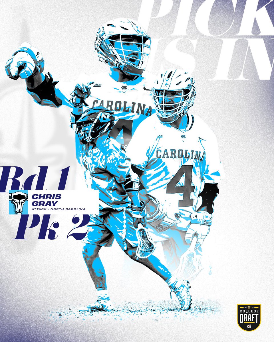 PremierLacrosse's tweet photo. With the #2 pick, the @PLLAtlas select Chris Gray from North Carolina https://t.co/U7cxOvU6ti