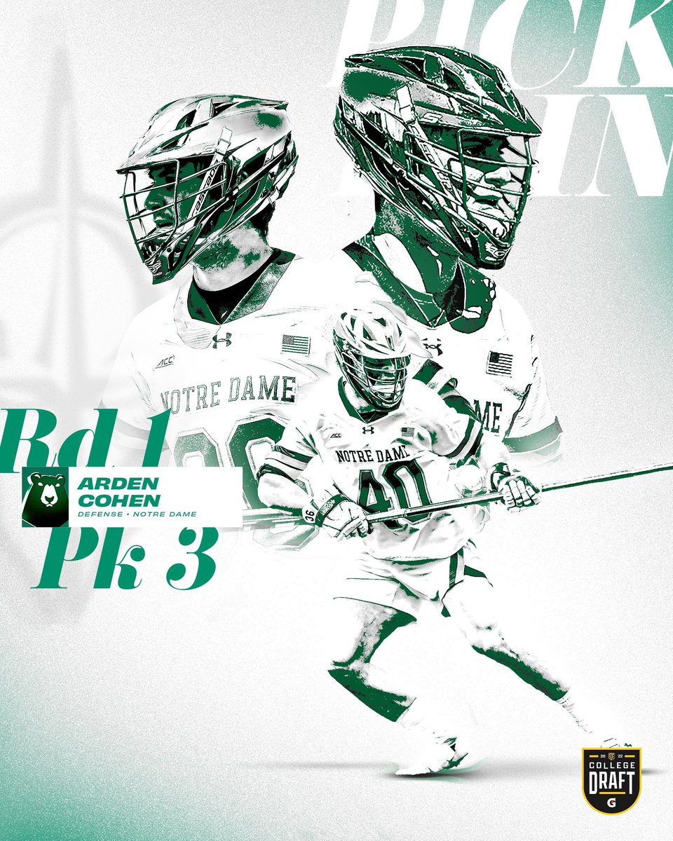 PremierLacrosse's tweet photo. With the #3 pick, the @PLLRedwoods select Arden Cohen from Notre Dame. https://t.co/Nayv34RP0F