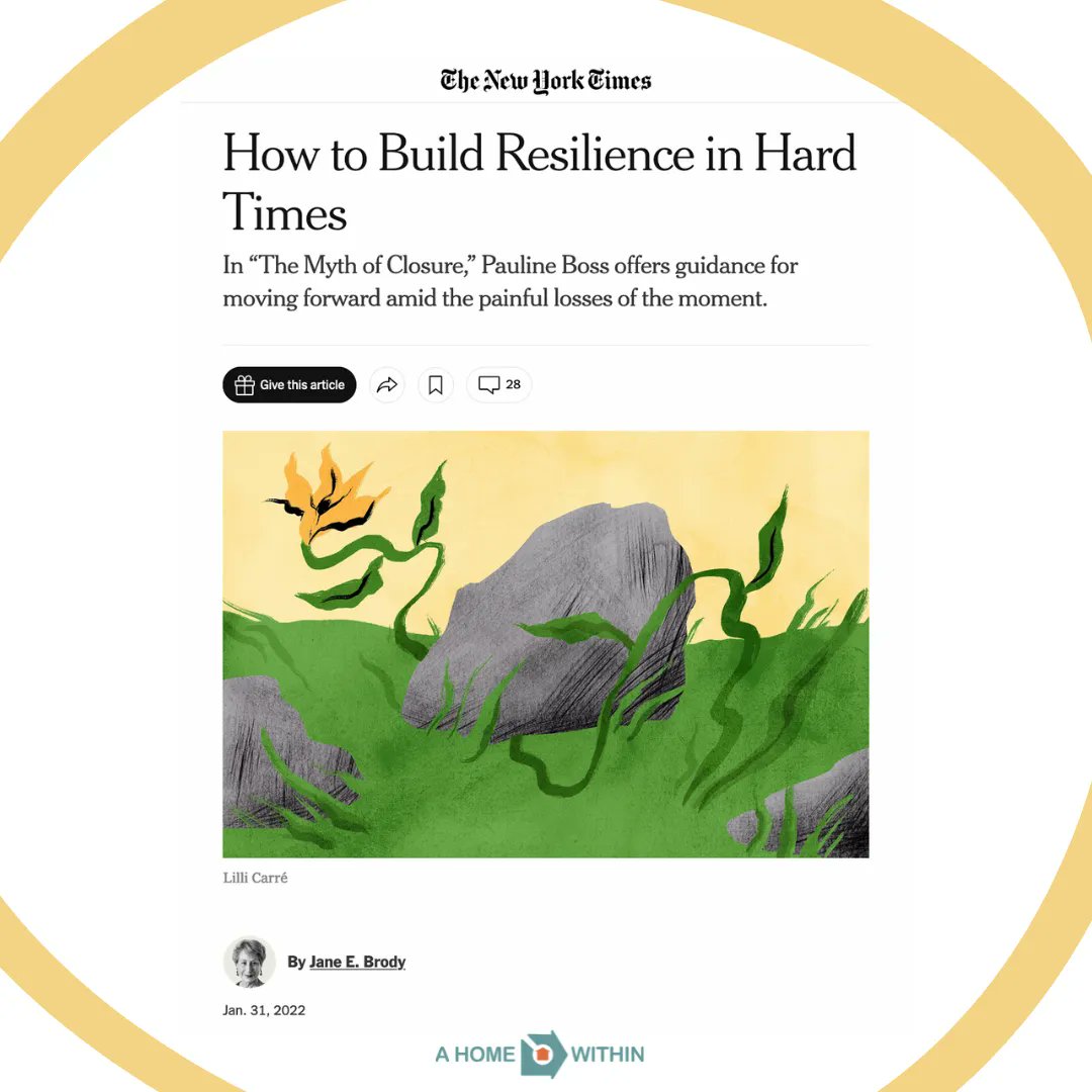 We're excited to learn more from Dr. Boss about this article's themes at our CE event on 5/23. buff.ly/34B4f0j. Registration: buff.ly/3F0BE2t. 
#ahomewithin #therapy #therapist #volunteer #newyorktimes #nytimes #foster #fostercare #fosteryouth #mentalhealth
