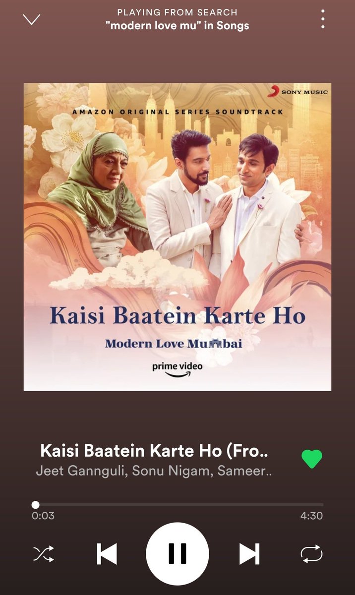 JeetGanguliFans's tweet photo. FINALLY!!! #KaisiBaateinKarteHo from #ModernLoveMumbai Out Now! Composed by @jeetmusic Sung by #SonuNigam Lyrics penned by #SameerRahat!
Link:https://t.co/TLQuFWUqVU
#MelodyKing #HitGannguli @jeetmusic @mehtahansal @ranveerbrar @pratikg80 @PrimeVideoIN @PritishNandyCom https://t.co/YdcIpNw9oa