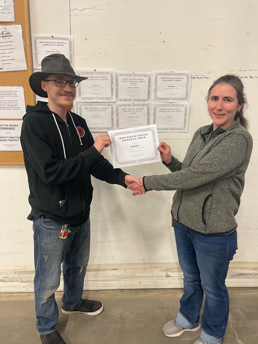 Zachary Gaudet recently broke ShipRight's individual record for most bags scanned in an hour - 434 bags on April 25th! He received a $25 gift card, a ShipRight hat, and our heartfelt appreciation for his amazing work ethic! Thanks Zachary!!