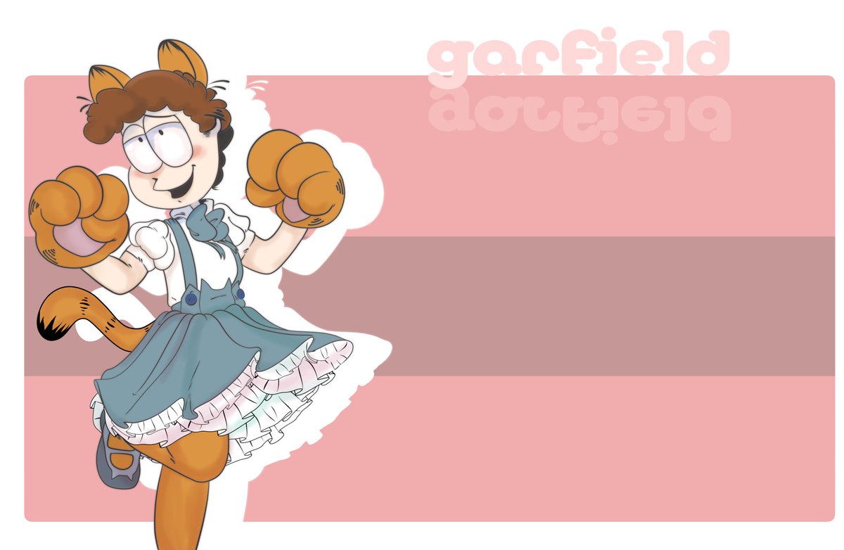 EmpireSpade's tweet photo. "I don't have any maid art to post today," I say, forgetting the best piece of Garfield fanart I've ever drawn https://t.co/YR7HOcbhOY