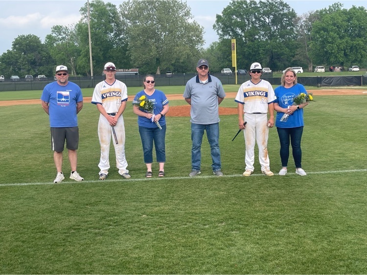 Senior Night for Viking Baseball. Paxton and Jackson have both had great years! They will be missed! Go Vikes!!