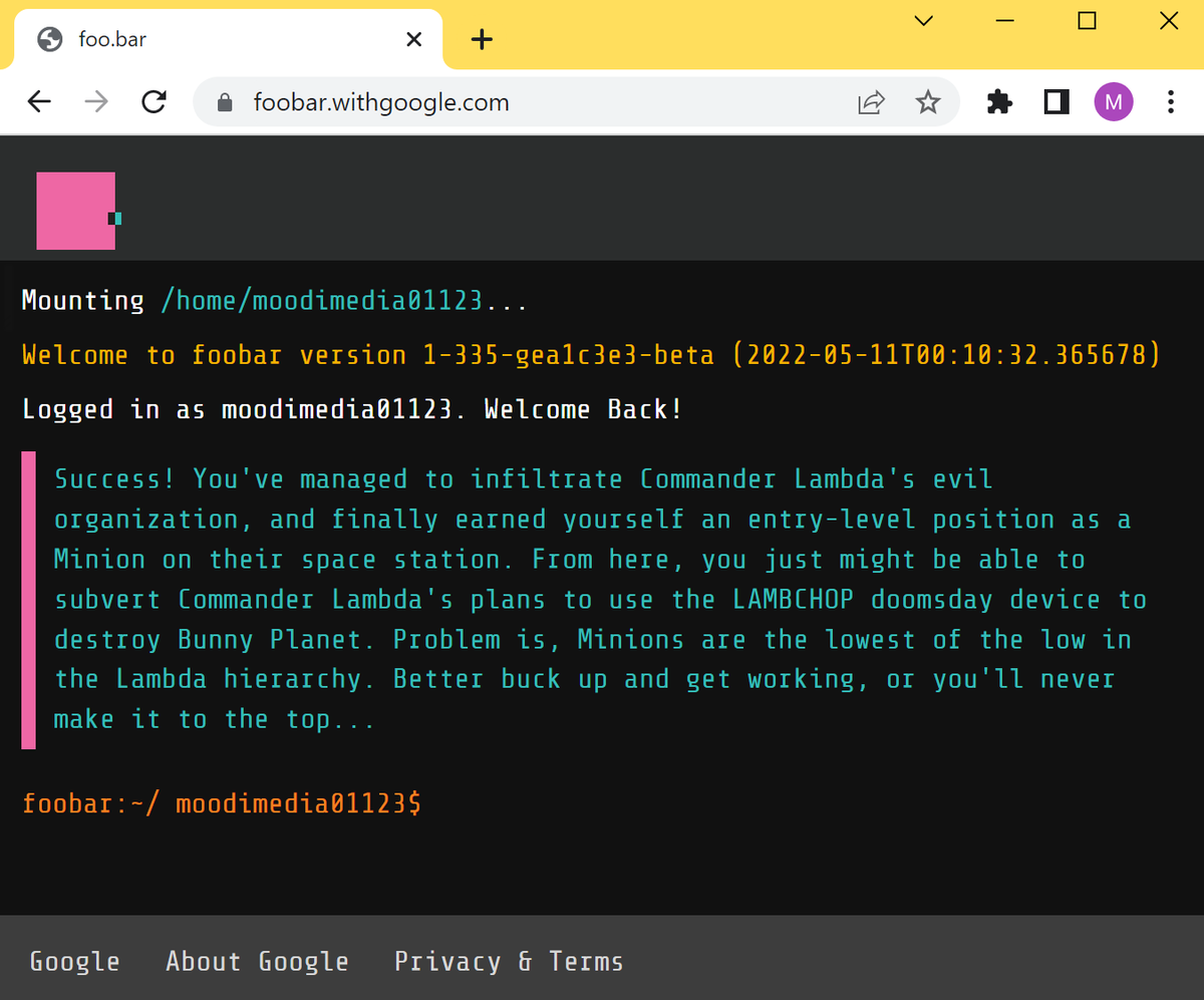 moodimedia's tweet photo. alright! Google needs me to take down the evil Commander Lambda... but I have so much web3 coding work to do... https://t.co/AZ8lQzcSQ2