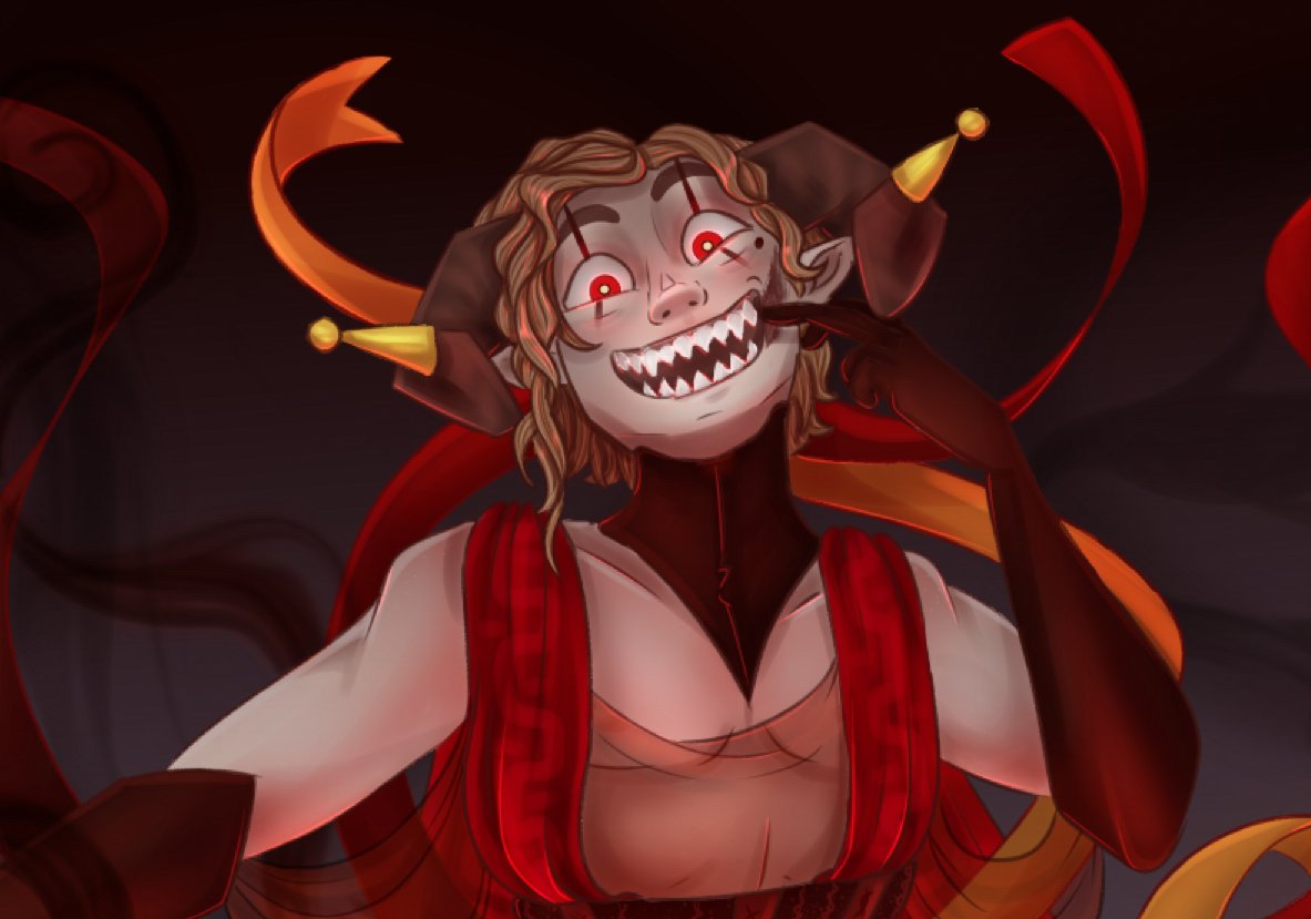 starliaison's tweet photo. Sometimes you start off a sketch for Mermay, then that sketch becomes: POV local clown drags your ass to shadow town. Honk honk
#art #digitalart #digitalartist #digitalpainting #lineart #closedspecies #stygianshade #stygians #ribbons #clown #jester #macabreart #fantasyart #puppet https://t.co/7orhvJNVeM