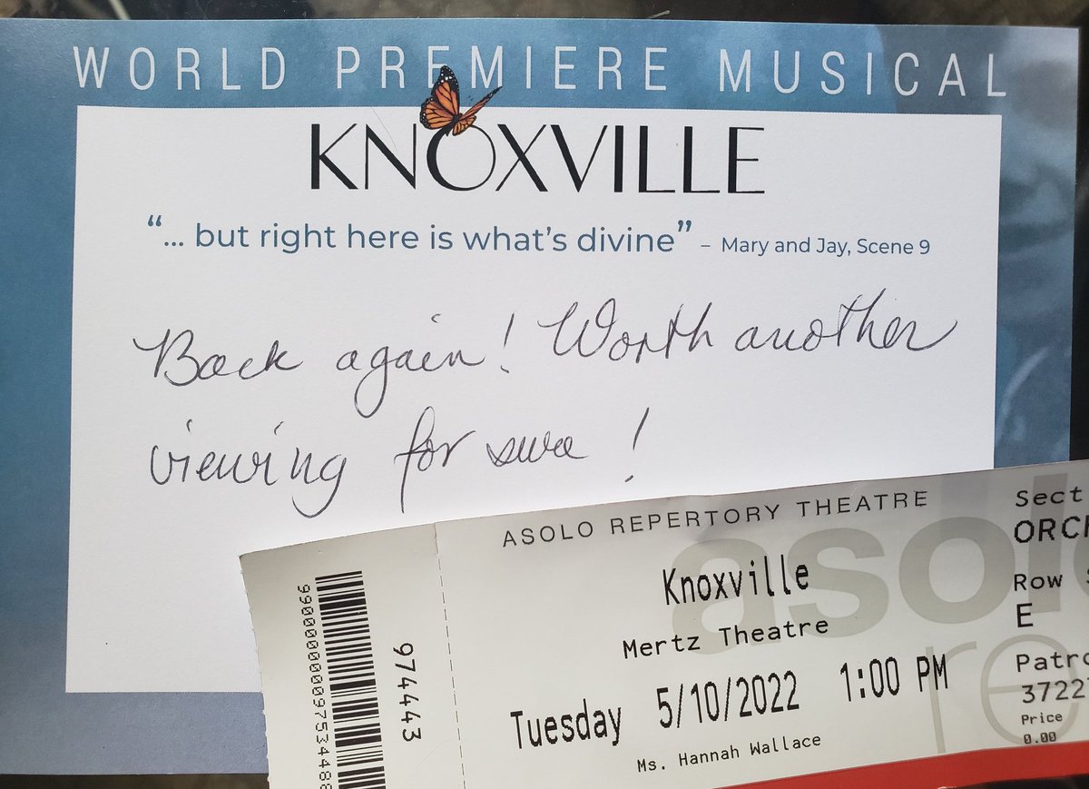 HannahWallace's tweet photo. Pays to be freelance (and have hookups.) #KnoxvilleMusical #AsoloRep https://t.co/tsBGGVQltq