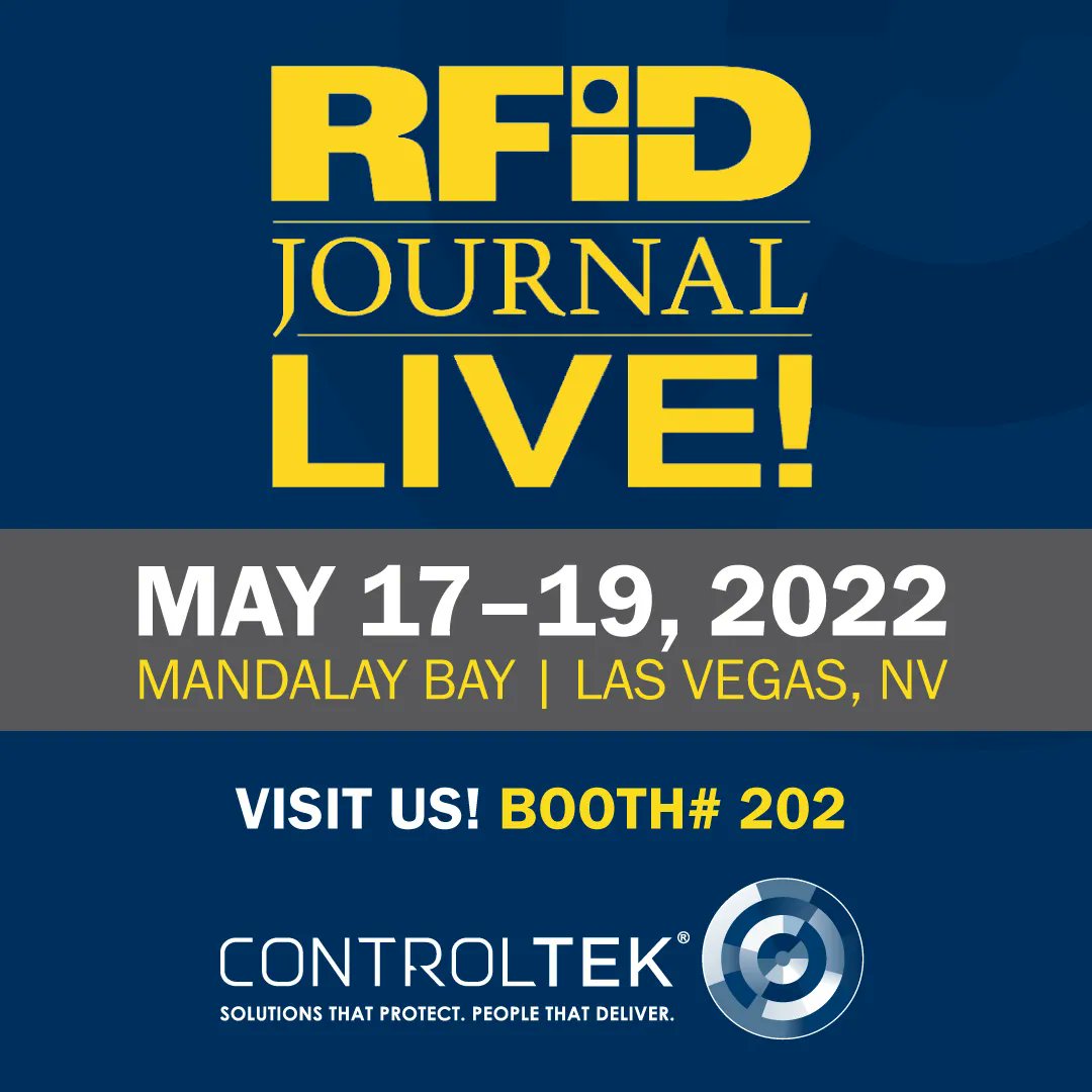 ControltekUSA's tweet photo. CONTROLTEK is proud to be exhibiting next week at RFID Journal Live! 2022 where we are a Best New Product Finalist for our InFlight RFID. If you are also attending, be sure to visit us at Booth 202! #RFID #RFIDJournal #RFIDJournalLive https://t.co/pCFhIo4jSn