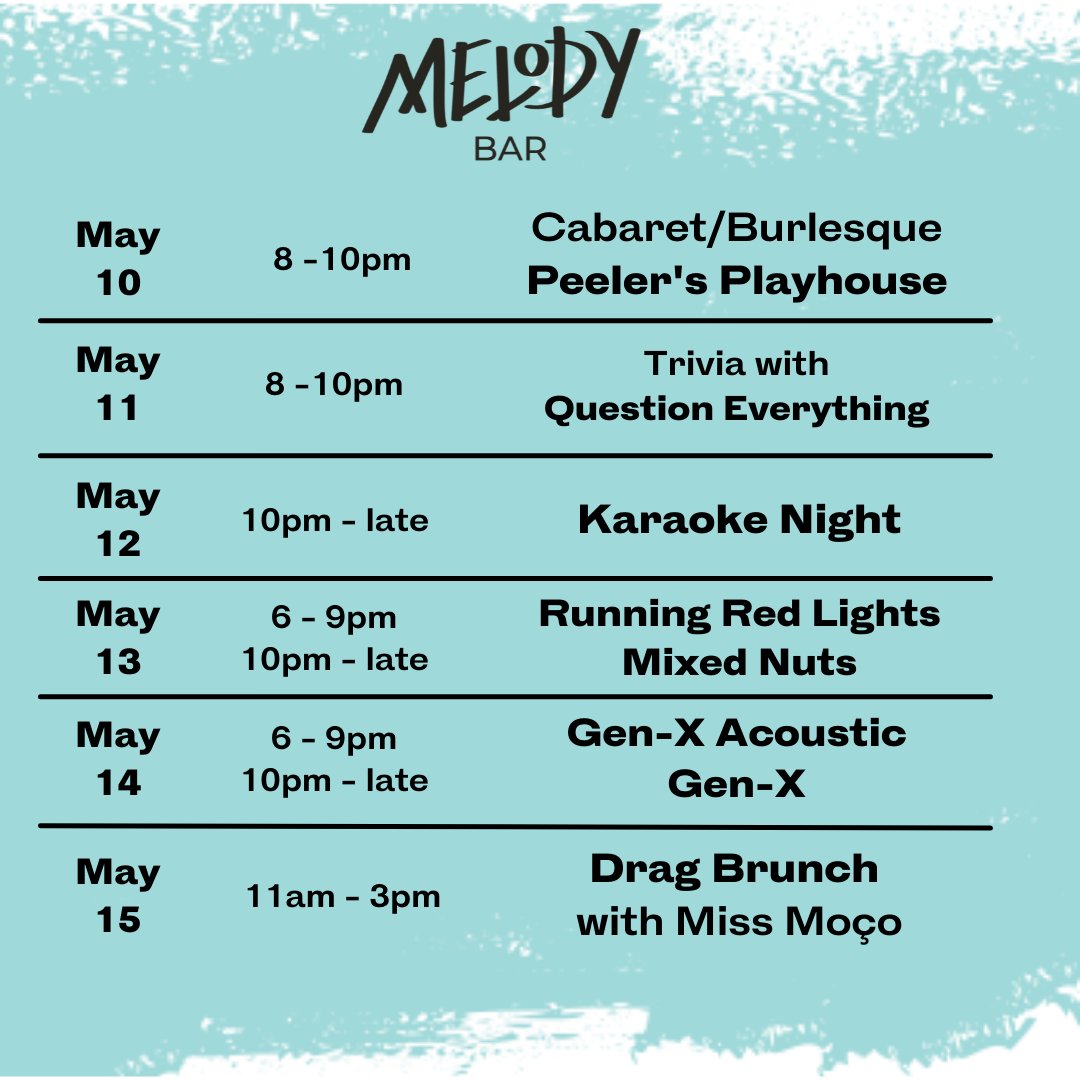 Stop by Melody Bar this week to enjoy a variety of performances this week! 🕺

Melody opens every night at 5PM for dinner. Reserve your table now to secure your spot! ✨

#torontohotels #gladstonehouse #queenwest #torontoevents #torontoeventspace #melodybar #communityevents