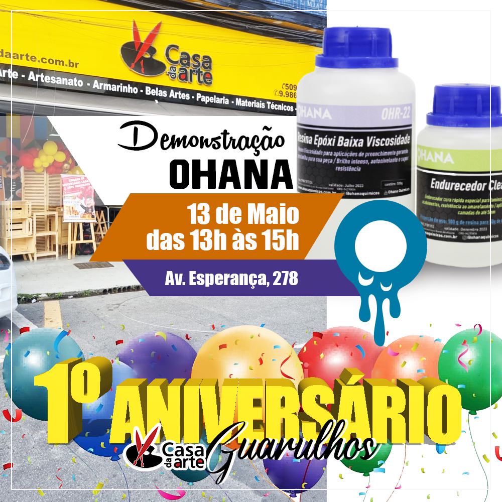 → LOJA GUARULHOS COMPLETA 1 ANO de muita arte e artesanato ♥ PARABÉNS🎈

GLIART → Dia 11/05 das 10h às 13h
TRUE COLORS → Dia 12/05 das 9h às 18h
OHANA → Dia 13/05 das 13h às 15h

VENHA COMEMORAR COM A GENTE
Av. Esperança, 278 - Centro de Guarulhos

#casadaarte #artesanato