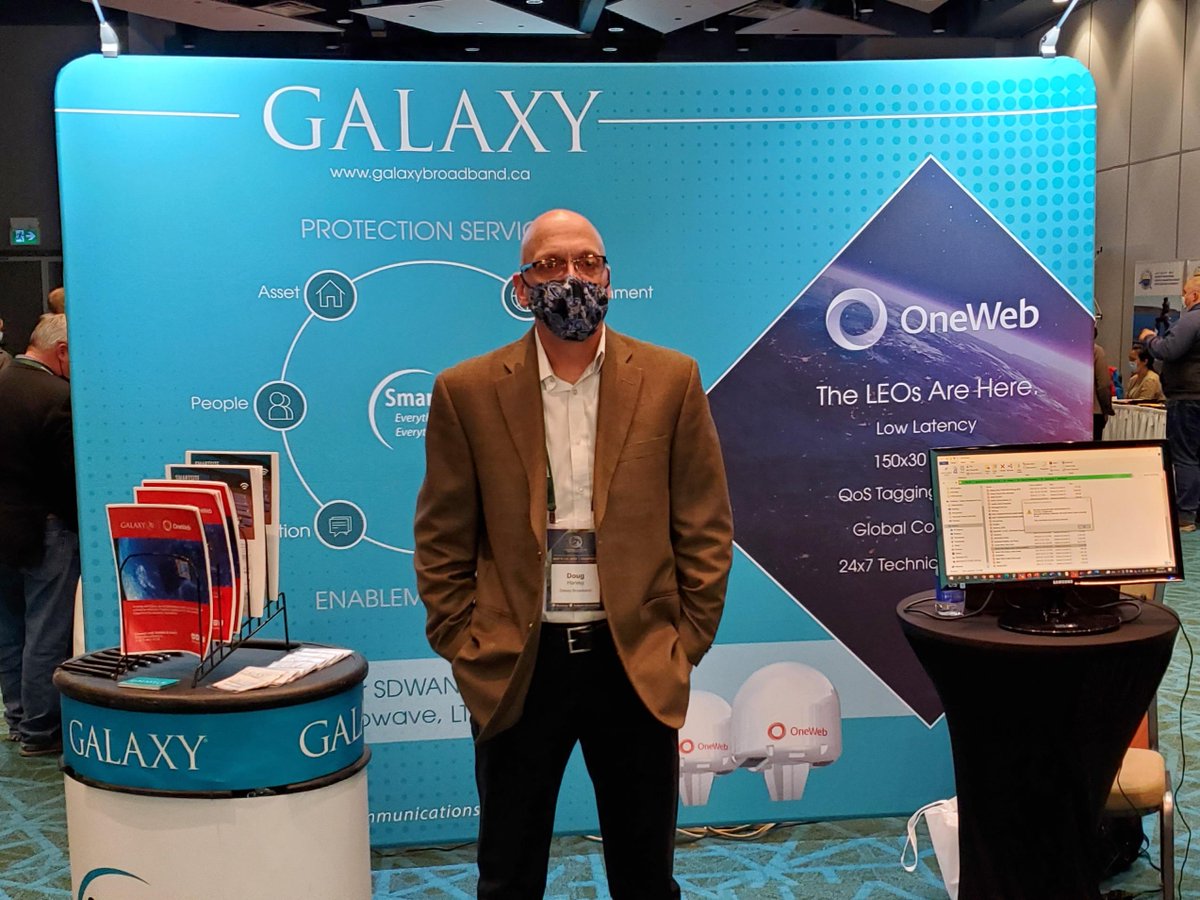GalaxyBroadband's tweet photo. Hello from Iqaluit NU. Doug Harvey, Galaxy's VP Business Development, is exhibiting at the NU Mining Symposium. "It's terrific to be back here with all our Arctic mining friends". Come visit us and let's discuss how we can help you project with the best new LEO satellite network. https://t.co/oRZ2zVEJYF