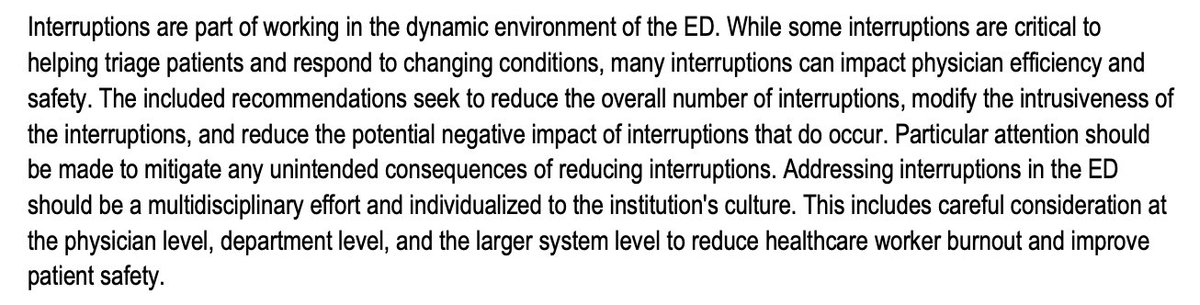 Not so HOT NEWS: Interruptions in the emergency department is dangerous!
Proud to co-author an @aaeminfoclinical policy statement:bit.ly/3Fy5DPc
Ways to reduce the # of interruptions while recognizing unintended consequences of reducing interruptions
#doctorsarehumanstoo