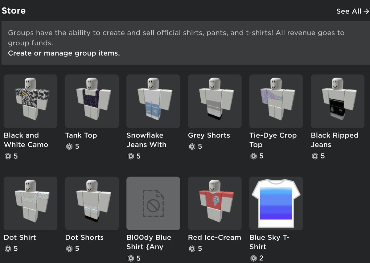amazing_rb_fans's tweet photo. Some clothing is out with more on the way! Only 5 Robux, aka as cheap as shirts and pants go.
#roblox #robloxgroup #robloxclothes #cheap #cheapclothes #cheaprobloxclothing #foranygender #robloxclothingforanygender #clothingforanygender
Check it out : https://t.co/gdb1QNLiWd https://t.co/PlP0mfAtk7