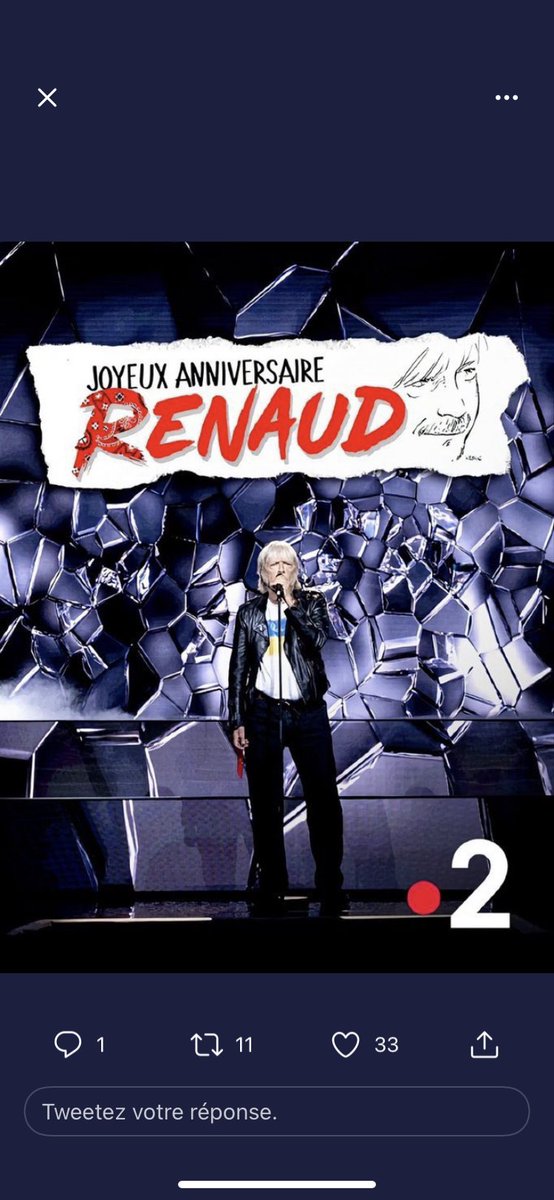 VBobyleva's tweet photo. #JoyeuxAnniversaireRenaud… cela fait 20 ans que j’ai découvert et je continue à redécouvrir&amp;apprécier le sens, la simplicité, la franchise et le verlan de tes chansons. Bravo !  Merci @France2tv @JPRouve @GauvainSers @tryo @Zaz_Official @claire_keim @elodiefrege et tous https://t.co/8wVZKnUlmj
