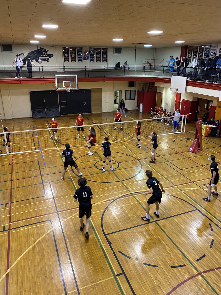 Great Co-Ed Volleyball action going on at Parkdale C.I. Go Panthers!