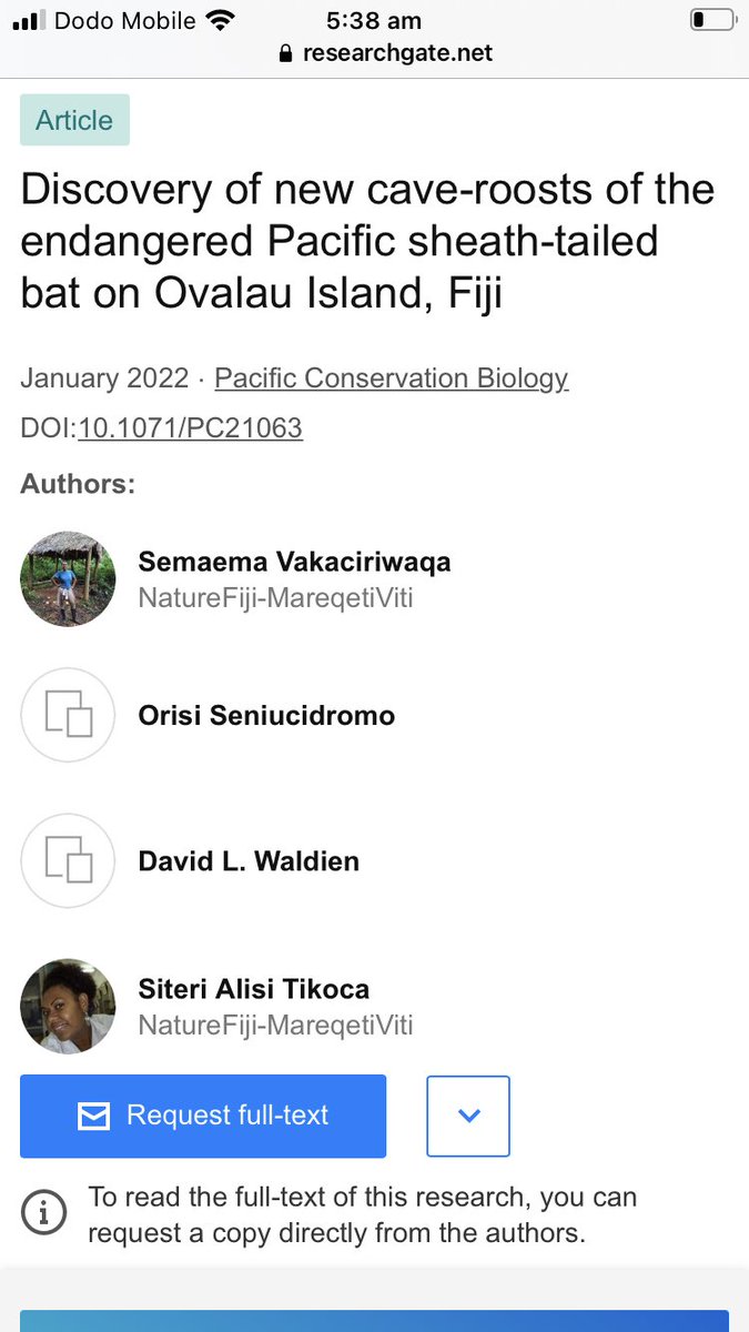 Check out our new paper on new Pacific Sheath Tail bat cave roosts