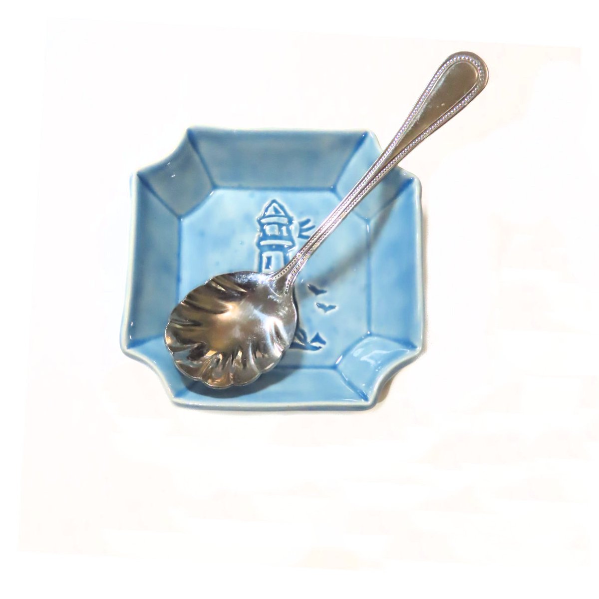 JKCJewelry's tweet photo. Light Blue Lighthouse Ceramic Plate, Spoon Rest, Pottery Dish, Tea Bag Holder, Hand Built Pottery, For the Kitchen, Home Décor, Beach Gift https://t.co/e2SbMdLSn4 #ceramics #pottery #handmade #art #GreenDish https://t.co/qI2mF12cxJ
