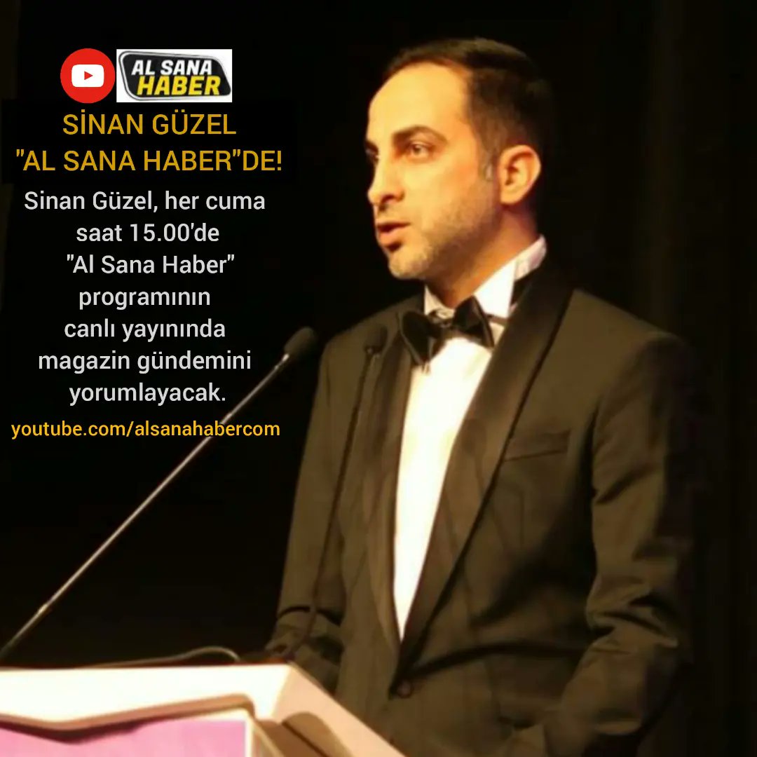 Gazeteci, TV programcısı ve Magazinn.com Genel Yayın Yönetmeni #SinanGüzel, cuma günleri "Al Sana Haber" programında magazin gündemini yorumlayacak.