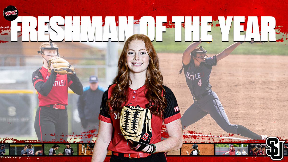 seattleusb's tweet photo. With nearly 100 strikeouts and a miniscule ERA, Grace Luderer becomes just the second WAC Freshman of the Year in Seattle U history!

#TogetherWeSoar https://t.co/obe1wRI0Bl