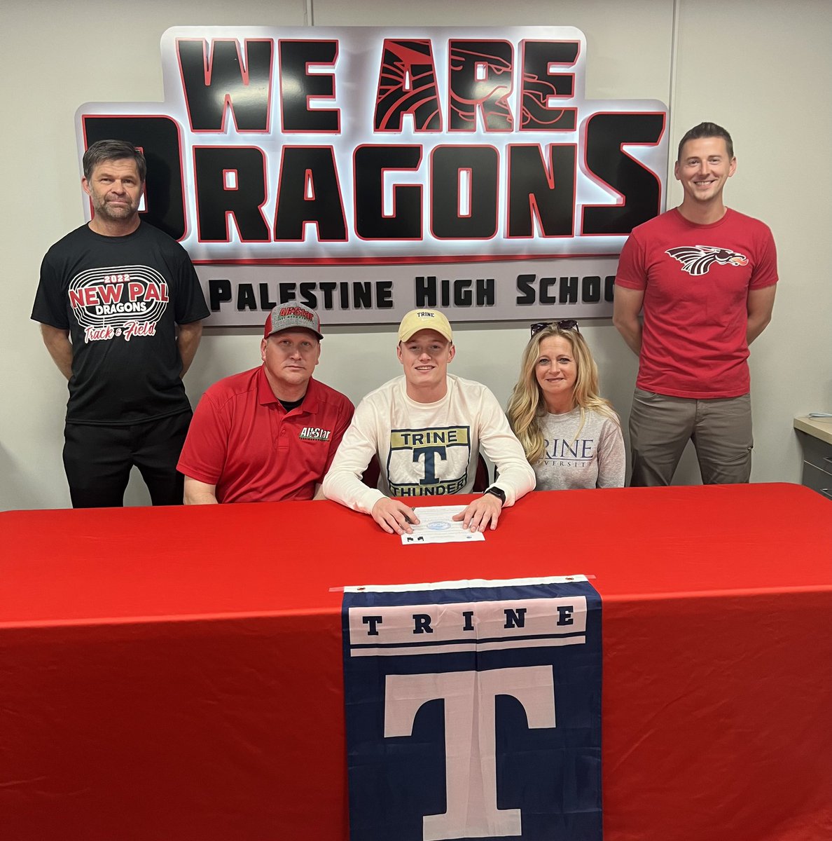 NPHSDragons's tweet photo. Congratulations to senior Madix Johnson, who has signed to compete in track and field at @TrineXCTF. https://t.co/xdc6MkCFg0