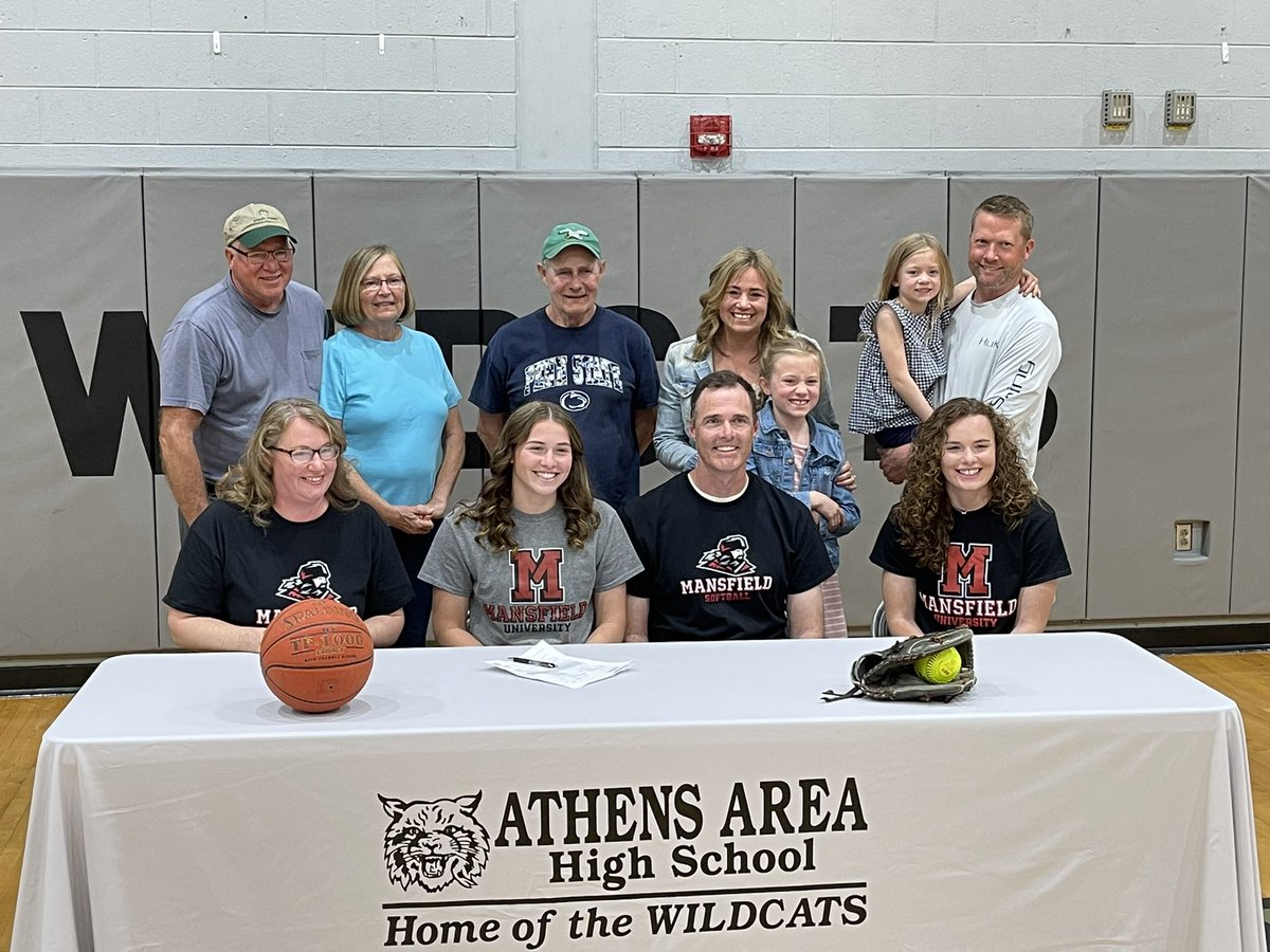 Congratulations to <a href="/AthensAreaSD/">Athens Area Schools</a> <a href="/CaydenceMacik/">Caydence Macik</a> as she signs to play basketball and softball for <a href="/MUMounties/">Mansfield Mountaineers</a>! Hear from Caydence tonight at 6 on <a href="/WENYTV/">WENY News</a>. <a href="/ntlathletics/">Northern Tier League</a> <a href="/piaad4sports/">piaad4sports</a> <a href="/mansfieldu/">CU-Mansfield</a> <a href="/wildcats_lady/">Valley Hoops Realist</a> <a href="/MUsoftball/">Mansfield Softball</a> <a href="/MansfieldWBB/">Mansfield Women’s Basketball</a> <a href="/senefeldera/">Coach Senefelder</a>
