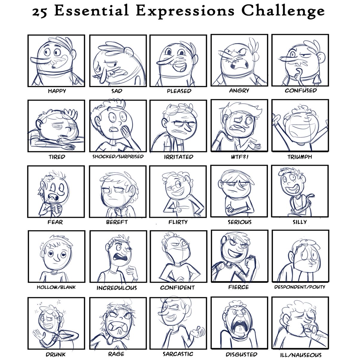 Saw this and thought it would be fun! 
#animator #Faces #cartoon #Expression #drawing #doodles #cartoonist #funny #howyoufeeling #emotions #ArtistonTwitter
