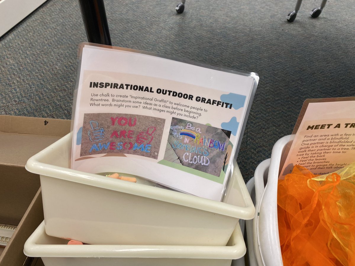 nikkialderman3's tweet photo. All ready for an early set up for our school wide environment day tomorrow.  Story walk, art gallery and lots of outdoor learning activities.  @rowntreeps @PDSB_eco @PDSB_Libraries @Denjg @katlager @TeacherMoise https://t.co/N3A2bcon2Y