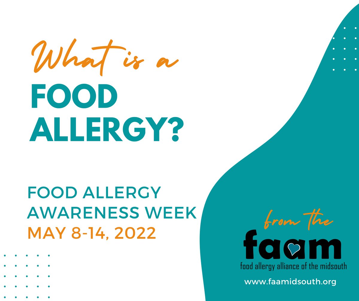 faamidsouth's tweet photo. Food allergy: an immune system reaction after eating certain foods. A small amount of the allergy-causing food can trigger a reaction. A #foodallergy can cause mild to severe symptoms &amp; anaphylaxis, a life-threatening reaction. For more info: https://t.co/RLNBNKoWRN https://t.co/mynwfaN7dL