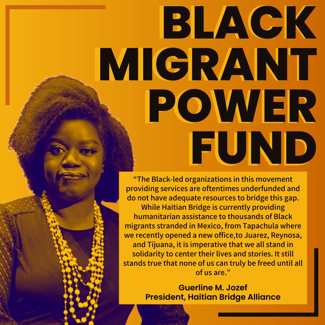 "The deportation of 15,000 Black Haitians under the International Bridge in Del Rio, TX and how they were treated, made it clear that there are critical needs facing Black migrants that are not being met nor discussed." –Guerline Jozef of <a href="/HaitianBridge/">HaitianBridge</a> #GCIR2022
