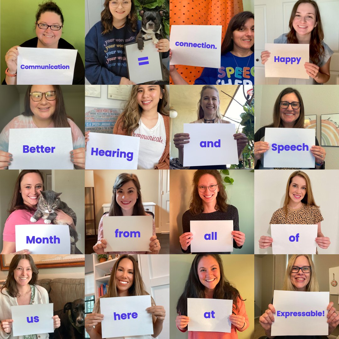 Each May, Better Hearing and Speech Month is an opportunity to raise awareness about communication disorders and the clinicians who provide treatment and support for them. Here are some of our speech-language pathologists wishing you a happy, healthy BHSM! expressable.io/care-team/