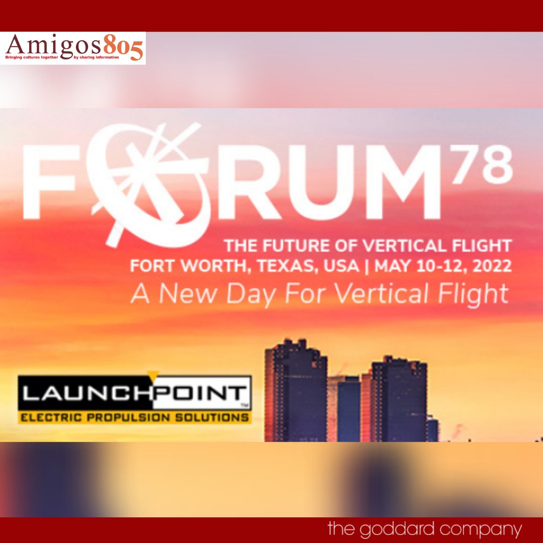 thegoddardcomp's tweet photo. Congratulations to our client, LaunchPoint EPS, for being featured in Amigos 805. The LaunchPoint team is co-presenting two technical papers, as well as co-instructing the VFS’s signature Short Course on Electric VTOL Technology.  
Read more: https://t.co/B9Aaskfc7Z https://t.co/4LivqYRBYE