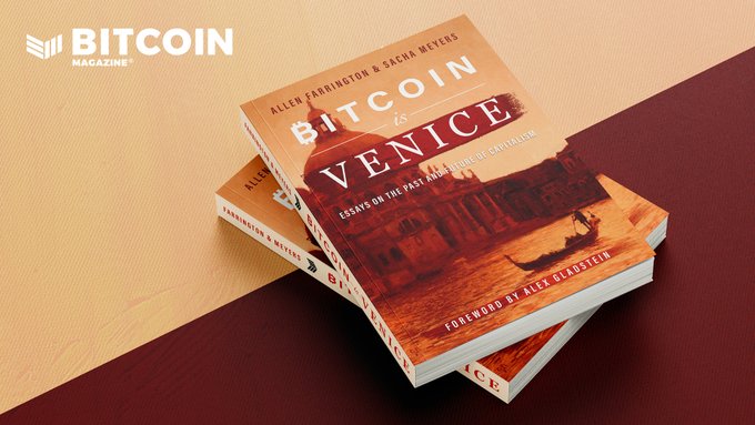 BitcoinMagazine's tweet photo. @nayibbukele The power of #Bitcoin helps humanity to secure and protect liberty in the digital age ⚡️

Allen Farrington &amp; Sacha Meyers reveal how in their insightful book: "Bitcoin Is Venice" 

Grab your copy today! 📕👇https://t.co/WyCSYflhBK https://t.co/x7aIYE4Sfu