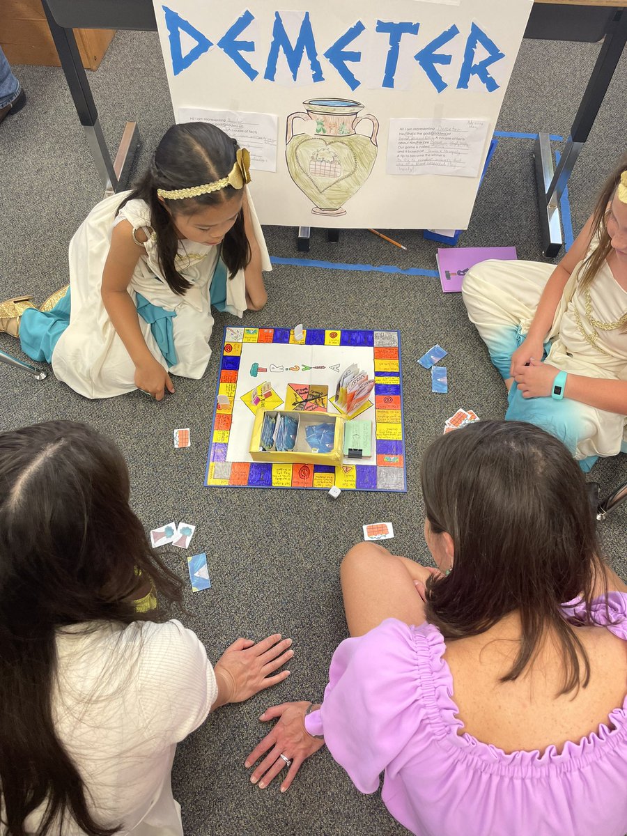 MsMastersMakers's tweet photo. Third graders worked hard to create a board game that taught others about their Greek Character! They designed everything from the objective of their game to the game pieces and Rule book! Today they got to celebrate by playing their games with their parents! @robshouston https://t.co/uS9Ju6sQDo
