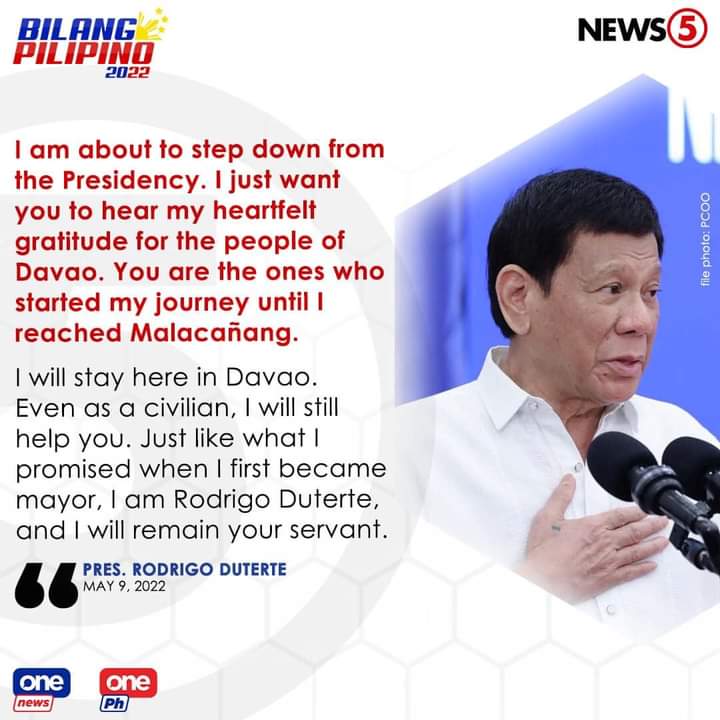 finalmasterr's tweet photo. Proud ako sayo tatay Digong. You're the best👊❤️. Salamat sa inyo di ka nmin makakalimutan mamimis ka nmin. Ingat palagi stay healthy 🇵🇭❤️👊🫡 #Halalan2022 #President #Duterte #BBMSaraUNITEAM https://t.co/ZWcj0AGrYu
