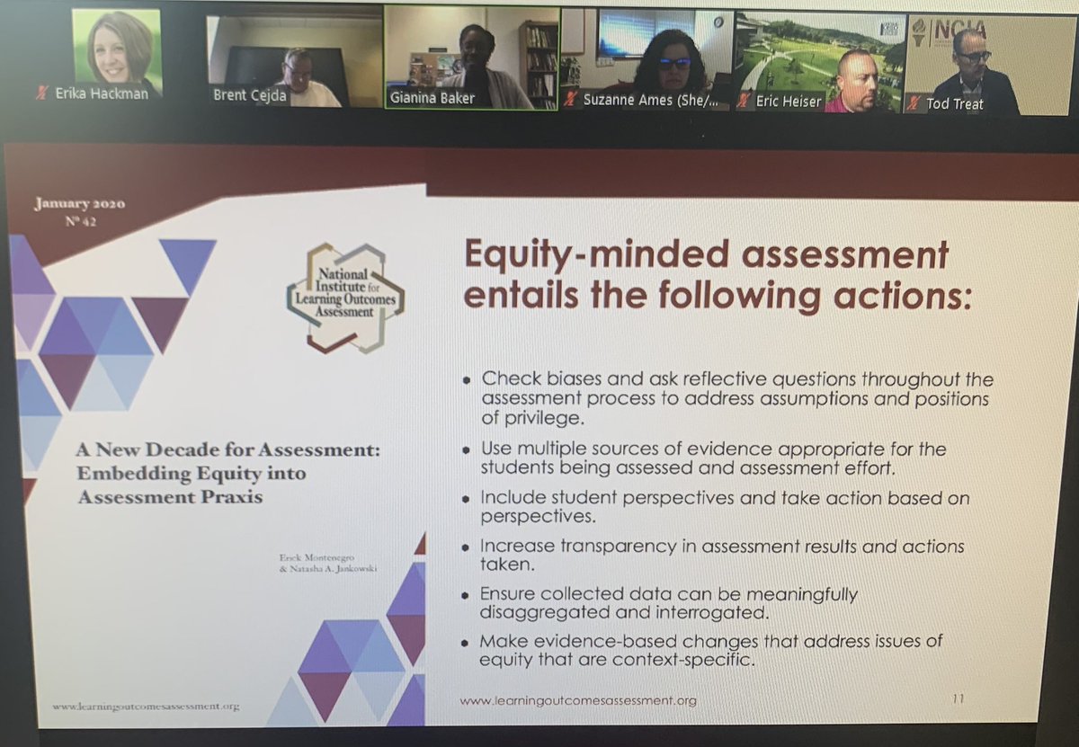 ehackman's tweet photo. @DrBaker127 from @NILOA_web shares recent research findings regarding #equity mindedness in #assessment practices with @CC_Leader members  #leadership https://t.co/aNgzGr9XiK