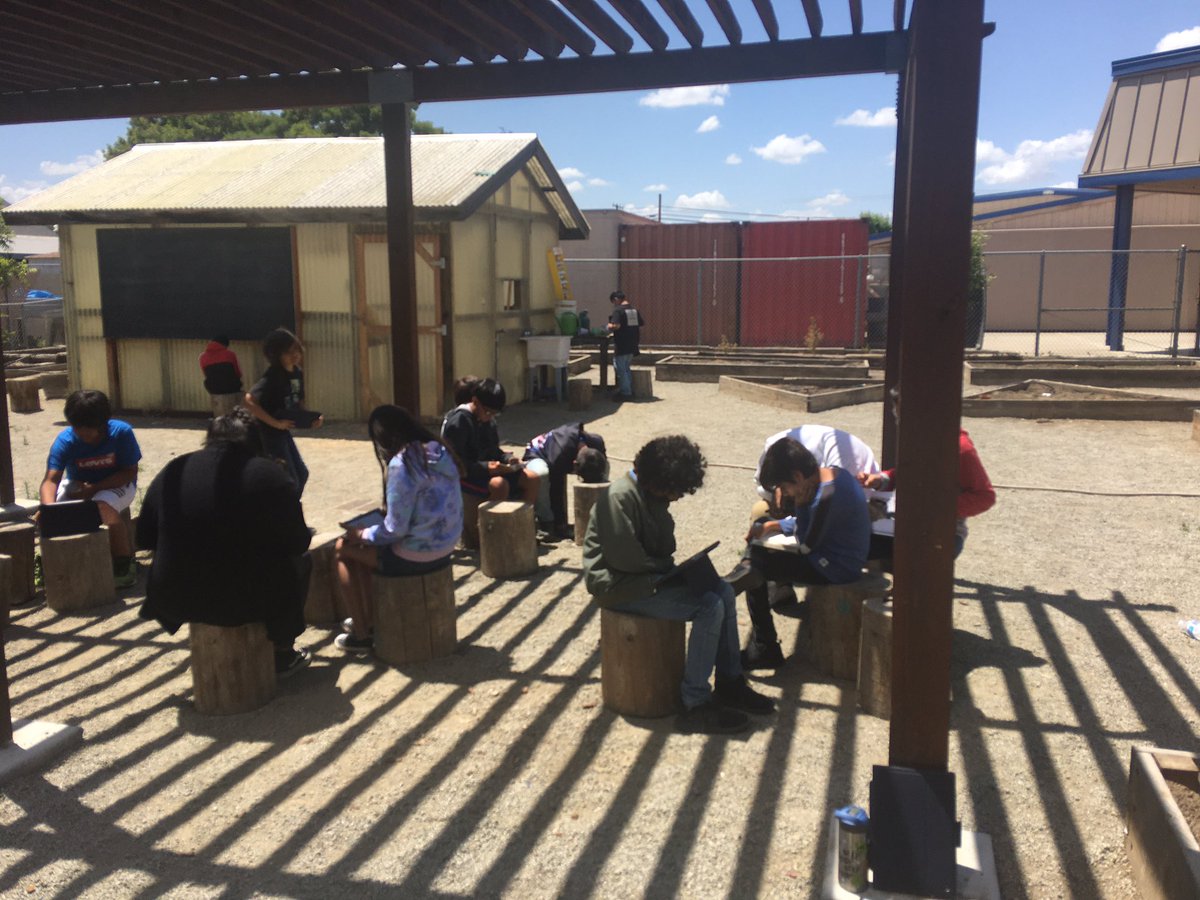 LauraBehrens5's tweet photo. After a morning of math testing…we get out in the fresh air and read!#jmajags https://t.co/C99k23GSrc