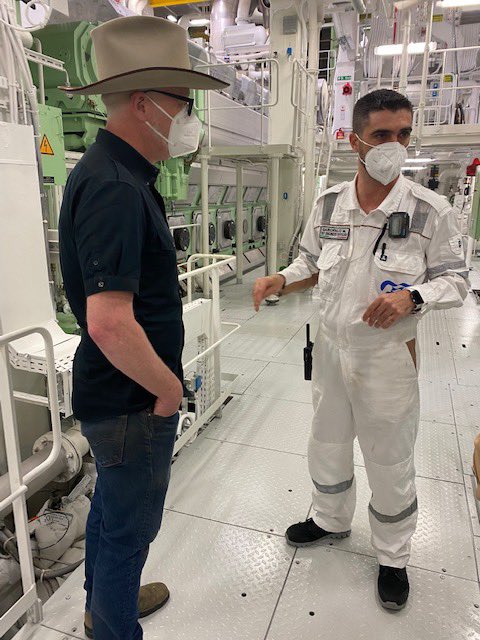 donttrythis's tweet photo. A couple of weeks ago, I was invited by #PrincessCruises to the christening of the #DiscoveryPrincess along with some other @Discovery talent. Naturally, when asked if there was any part of the ship I wanted to see, I said, “The engine room, please!” #PrincessPartner https://t.co/BP6zvr1c7D