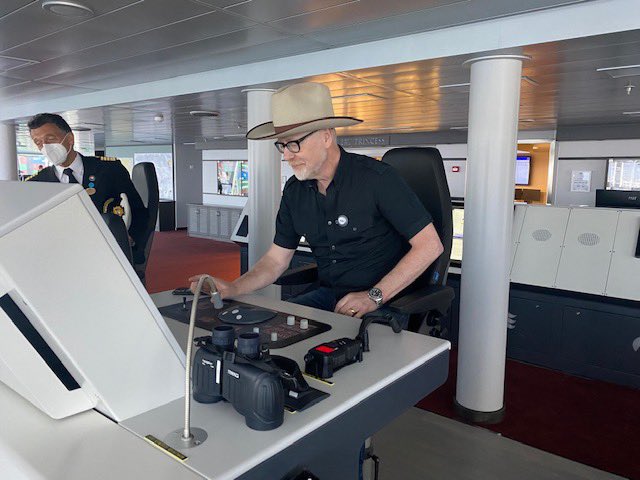donttrythis's tweet photo. A couple of weeks ago, I was invited by #PrincessCruises to the christening of the #DiscoveryPrincess along with some other @Discovery talent. Naturally, when asked if there was any part of the ship I wanted to see, I said, “The engine room, please!” #PrincessPartner https://t.co/BP6zvr1c7D