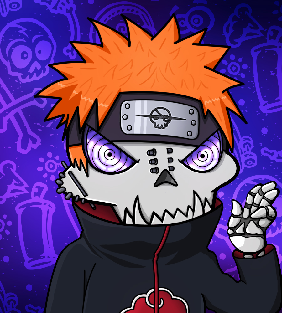 AlexerGG's tweet photo. I evolved this croskull into my favourite anime charcter. He's trying to teach people that understanding pain leads to peace.
"All The Pain Forced Me To Grow Up" #MakeyourEvolved @CroskullNFT https://t.co/twYdvYIdH5