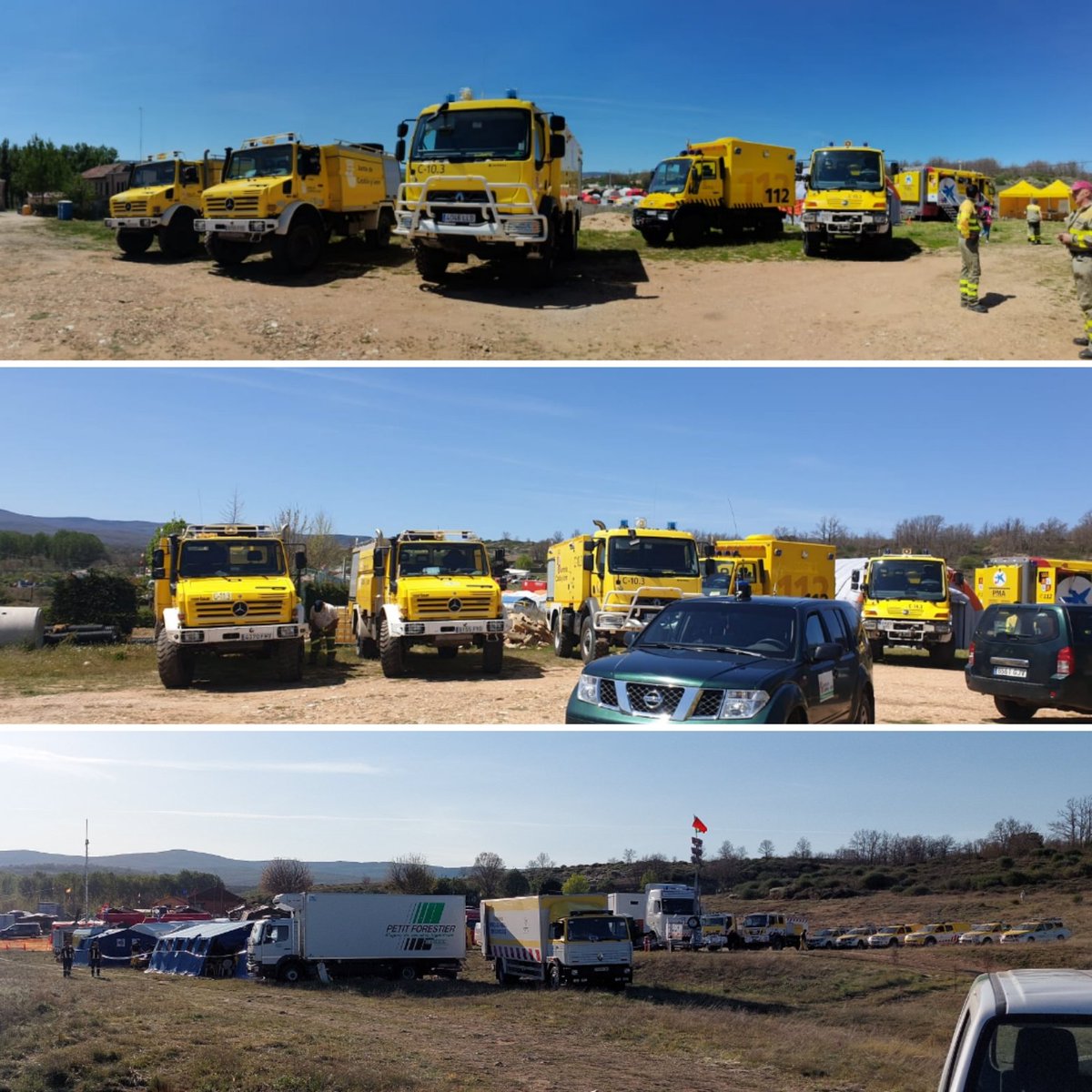 pedro_becares_'s tweet photo. El Puesto de Mando Avanzado (PMA) dirigido por #IngForestales e #IngMontes de @naturalezacyl desde hoy, de los que habitualmente depende el Operativo de Prevención y Extinción de #IIFF #OPEIF, al lado la infraestuctura de todos los participantes de los distintos paises. https://t.co/JwCfUjm2mi