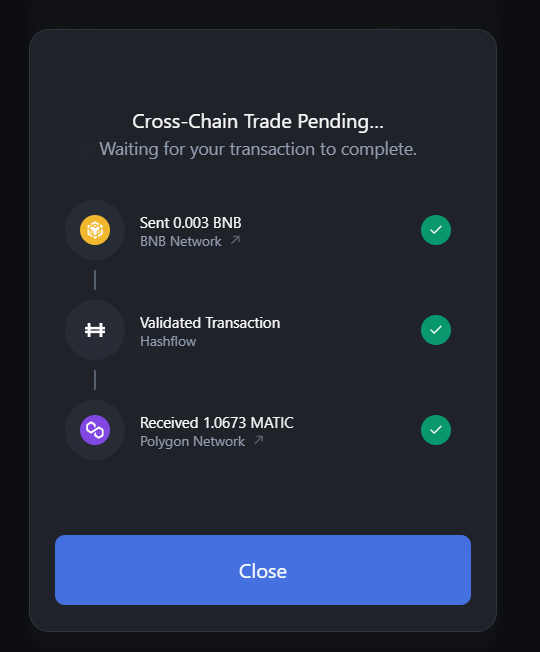 BoatTanawat's tweet photo. It's very fast i love it @hashflow_ 

Episode V — The BNB Strikes Back
#Hashverse $HFT #crosschainswap #Hashflow #Hashgang  #BNB https://t.co/fbuI3acWLK