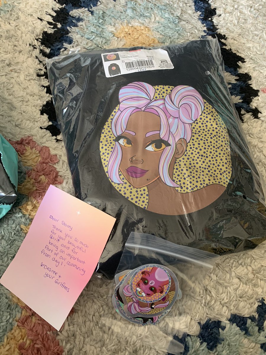 Eeeeek!!!! Just received my merch from <a href="/girlfrensNFT/">Girlfrens | Furry Frens</a> today!!!! I’m so Inlove!!!! The stickers are soooo cooool 💜💜💜💜💜