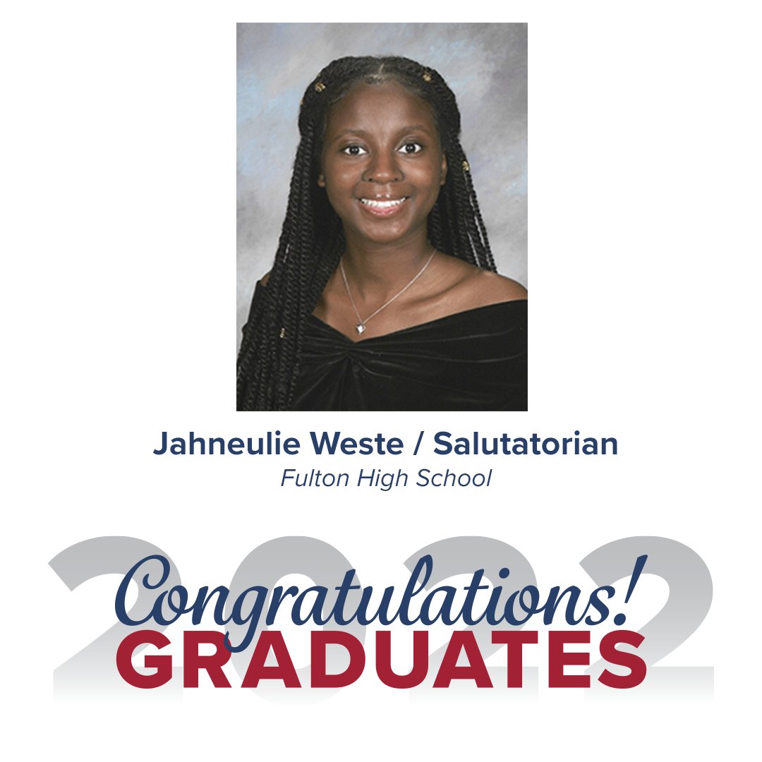 KnoxSchools's tweet photo. Congratulations to @FultonHigh valedictorian Janiyah Moore and salutatorian Jahneulie Weste! https://t.co/JtuKG1cVuB