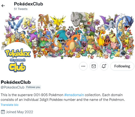 #PokedexClub it is! better than my stupid one😆

Only 001👉905 - Will you be a RARE member?

555-darmanitan.eth here!

Official Format= ###-pokemon.eth

Full list to try: pokemondb.net/pokedex/nation…

🚀🔥LFG!🔥🚀

<a href="/PokedexClub/">miuasi</a> <a href="/Marcus2O22/">metacutie.eth</a> <a href="/danielgothits/">Daniel</a> #ENS #ensdomains $ens #pokemon