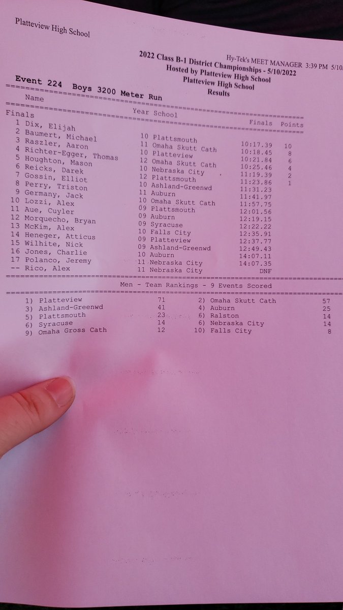 PhsTimingSystem's tweet photo. Updated Boys 3200 results https://t.co/xUjaIBFblM