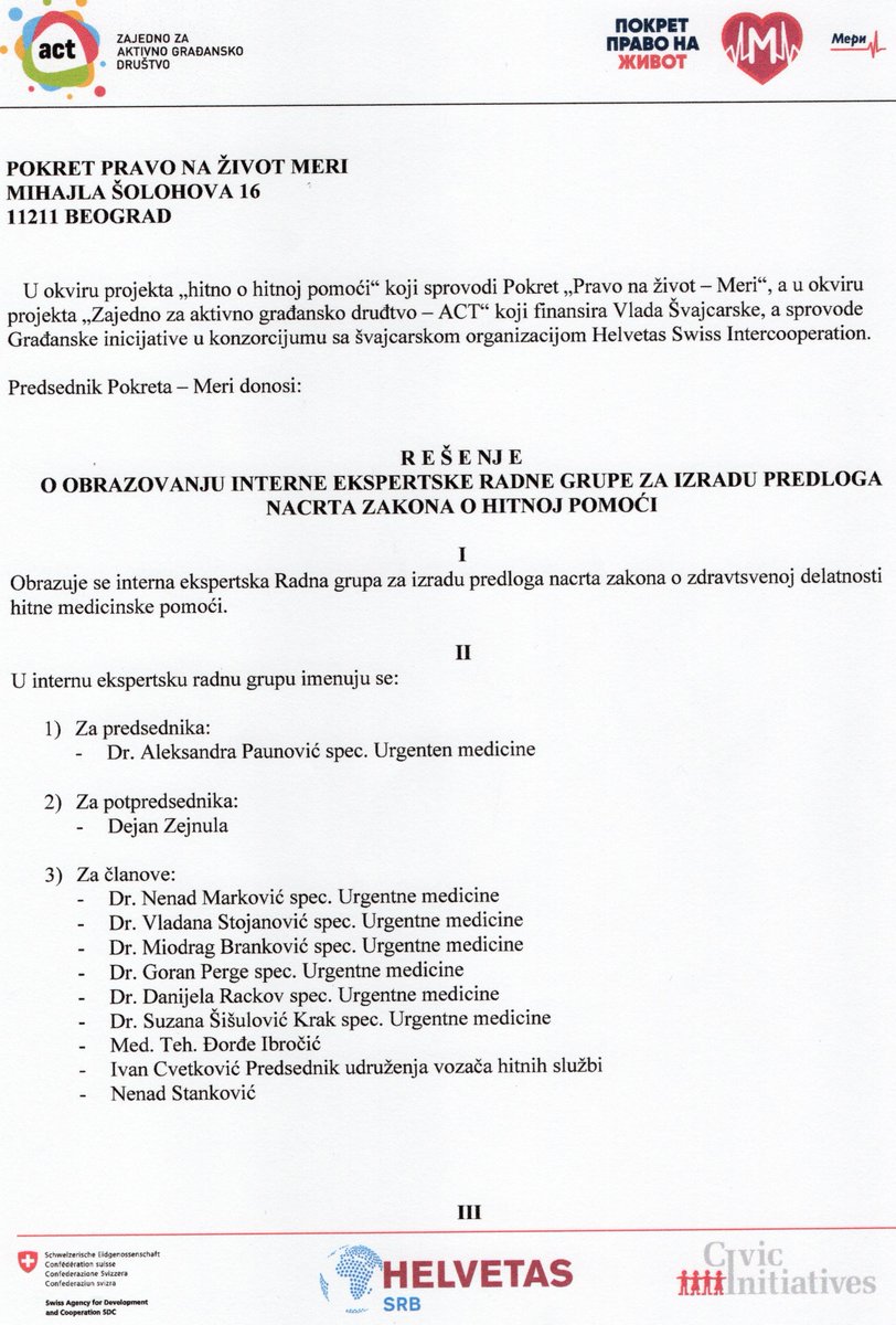 PokretM's tweet photo. Osnovana interna expertska radna grupa pokreta pravo na život - Meri. Pre svega ljudi, a onda stručnjaci.
"Većinu važnih stvari u svetu postigli su ljudi koji nisu odustajali kada se činilo da uopšte nema nade."
Dejl Karnegi
#SignACT #AKTivniGradjani #ActProjekat https://t.co/LQxHHgXP0d